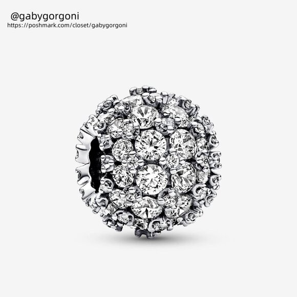 Pandora Sparkling Pavé Round Charm|Pendant - Picture 1 of 2